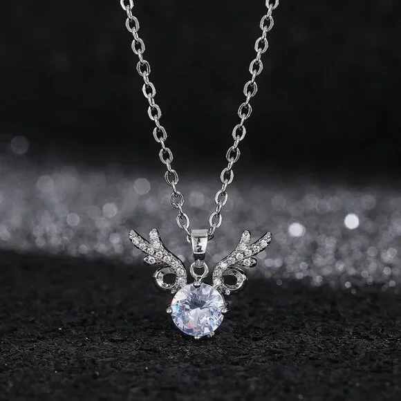 💎 Unique Antlers Design Clavicle Pendant Necklace for Women, INDN8636 - Picture 1 of 6